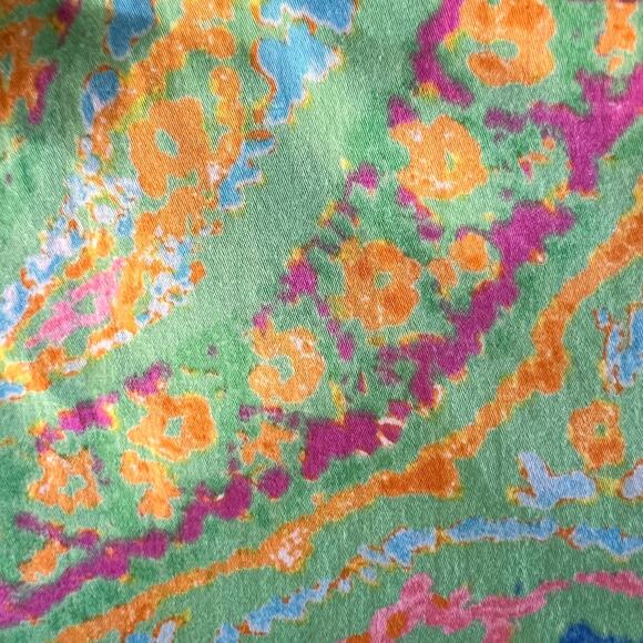 Lauren Ralph Lauren Button Down Shirt Boho Paisley Green Cotton 1X - Picture 6 of 11